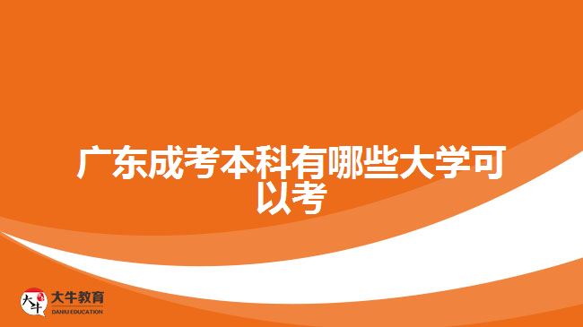 廣東成考本科有哪些大學可以考