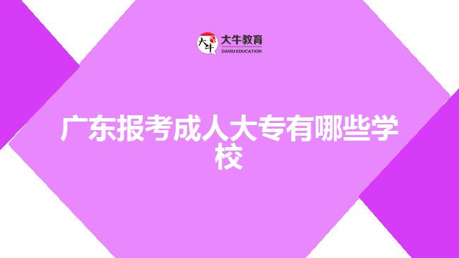 廣東報考成人大專有哪些學(xué)校