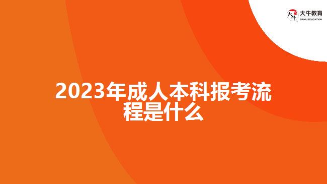 2023年成人本科報考流程是什么