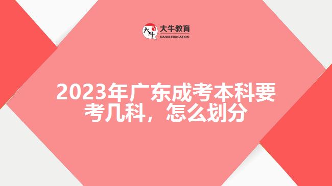 2023年廣東成考本科要考幾科，怎么劃分