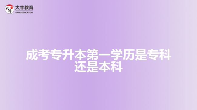 成考專升本第一學(xué)歷是專科還是本科