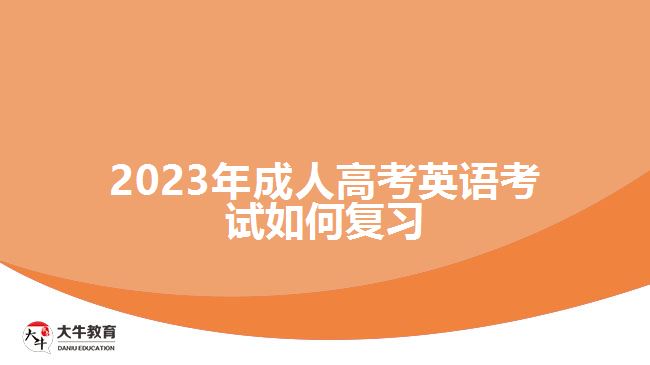 2023年成人高考英語考試如何復習