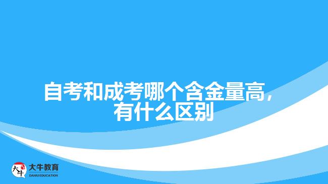 自考和成考哪個含金量高，有什么區(qū)別