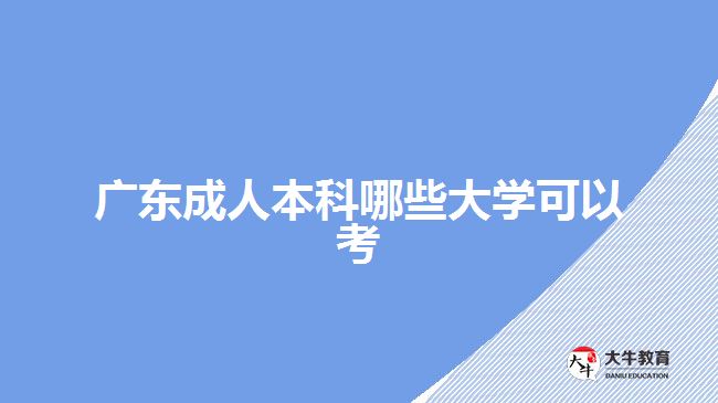 廣東成人本科哪些大學(xué)可以考