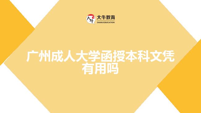 廣州成人大學(xué)函授本科文憑有用嗎