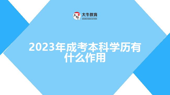 2023年成考本科學歷有什么作用