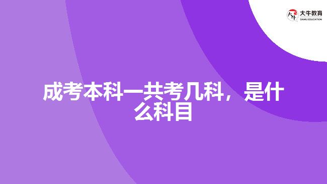 成考本科一共考幾科，是什么科目