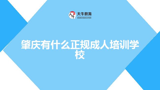 肇慶有什么正規(guī)成人培訓學校