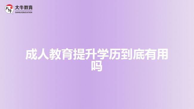 成人教育提升學(xué)歷到底有用嗎