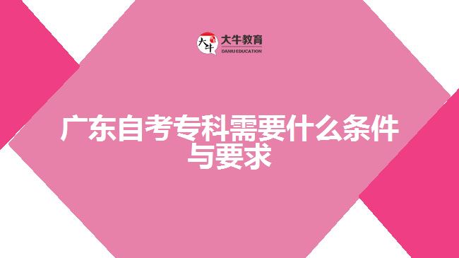 廣東自考?？菩枰裁礂l件與要求