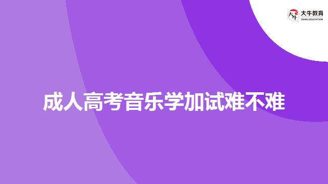 成人高考音樂學加試難不難