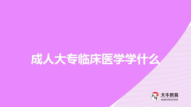 成人大專臨床醫(yī)學(xué)學(xué)什么