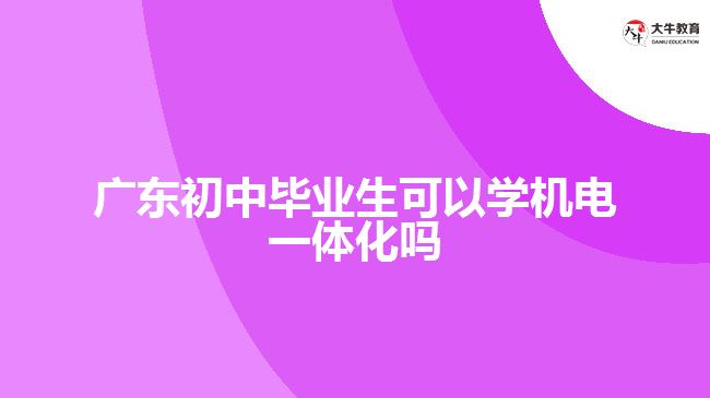 廣東初中畢業(yè)生可以學(xué)機(jī)電一體化嗎