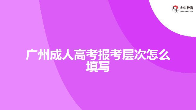 廣州成人高考報(bào)考層次怎么填寫