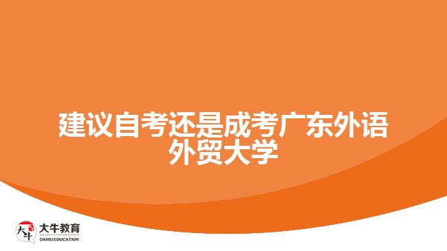 建議自考還是成考廣東外語(yǔ)外貿(mào)大學(xué)