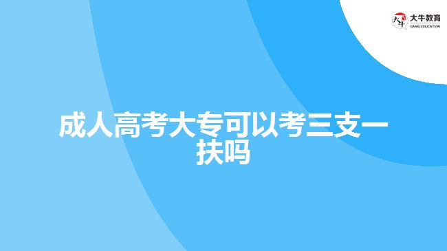 成人高考大專可以考三支一扶嗎