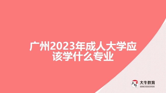 廣州2023年成人大學(xué)應(yīng)該學(xué)什么專業(yè)