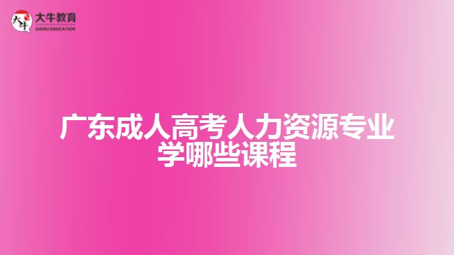 廣東成人高考人力資源專業(yè)學哪些課程