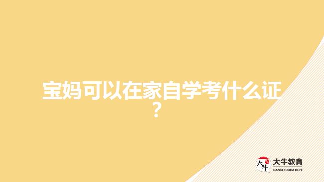 寶媽可以在家自學(xué)考什么證？