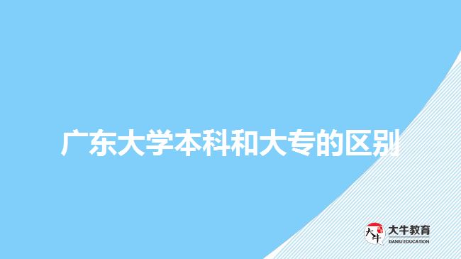 廣東大學(xué)本科和大專的區(qū)別