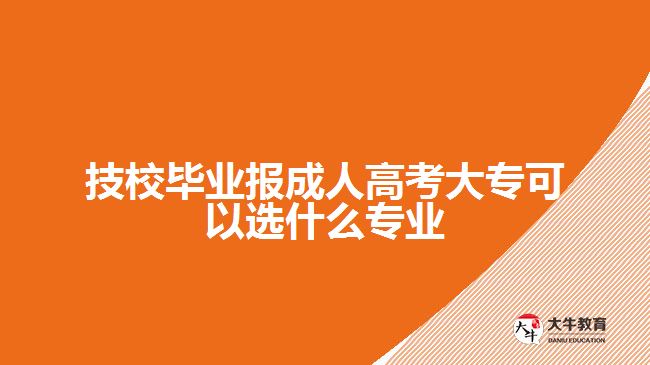 技校畢業(yè)報成人高考大專可選專業(yè)