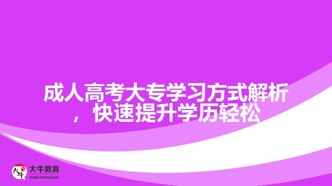 成人高考大專學(xué)習(xí)方式解析，快速提升學(xué)歷輕松成才