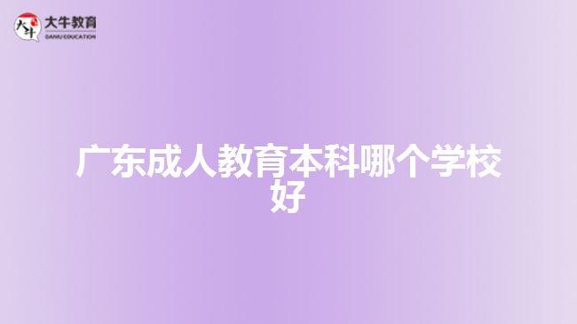 廣東成人教育本科哪個學(xué)校好