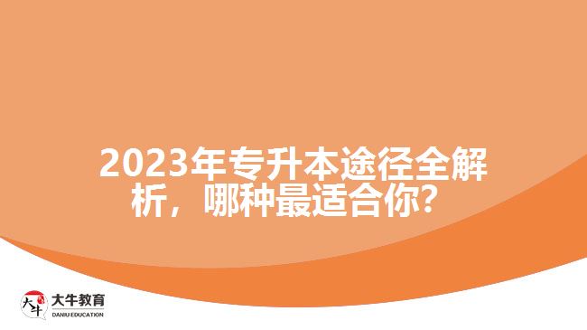 2023年專升本途徑全解析，哪種最適合你？