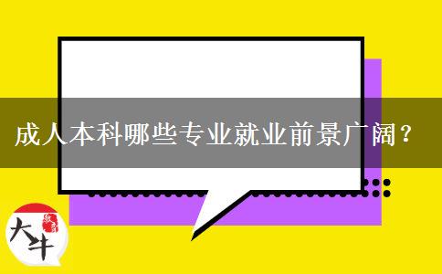 成人本科哪些專業(yè)就業(yè)前景廣闊？