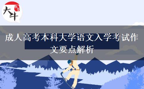 成人高考本科大學(xué)語文入學(xué)考試作文要點解析