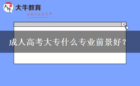 成人高考大專什么專業(yè)前景好？