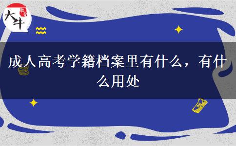 成人高考學(xué)籍檔案里有什么，有什么用處