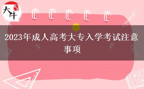 2023年成人高考大專入學考試注意事項