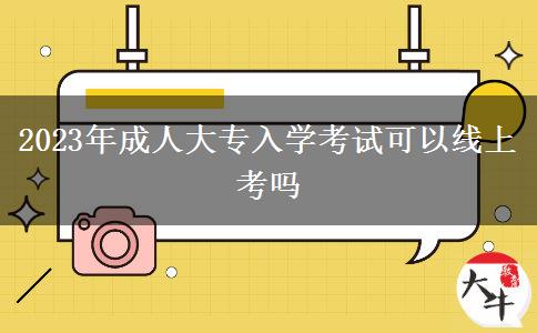 2023年成人大專入學(xué)考試可以線上考嗎