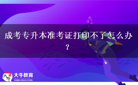 成考專升本準考證打印不了怎么辦？