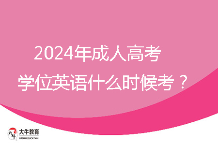 2024年成人高考學位英語什么時候考？