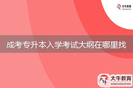 成考專(zhuān)升本入學(xué)考試大綱在哪里找