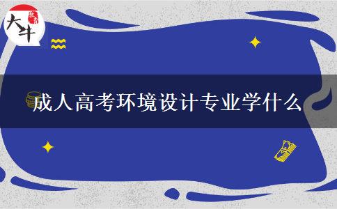 成人高考環(huán)境設(shè)計(jì)專業(yè)學(xué)什么