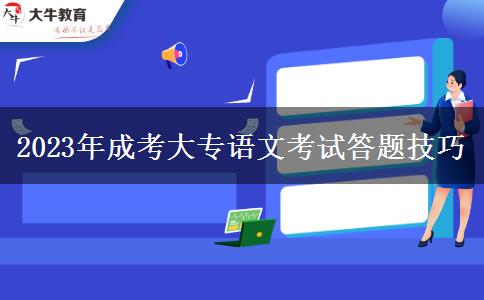 2023年成考大專語文考試答題技巧