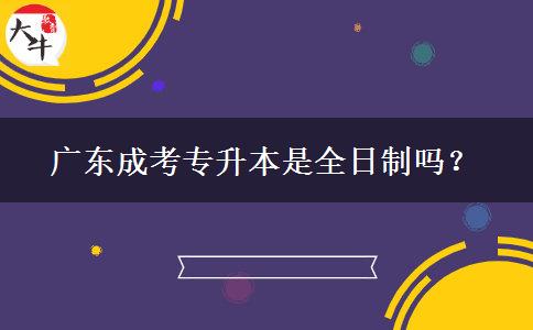 廣東成考專升本是全日制嗎？