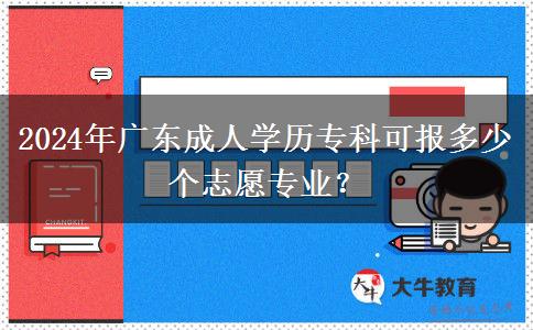 2024年廣東成人學(xué)歷專科可報多少個志愿專業(yè)？