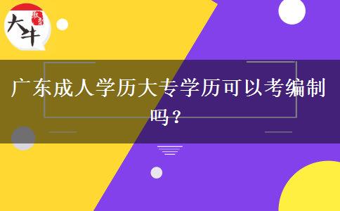 廣東成人學(xué)歷大專學(xué)歷可以考編制嗎？