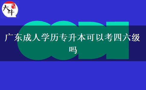 廣東成人學(xué)歷專升本可以考四六級嗎