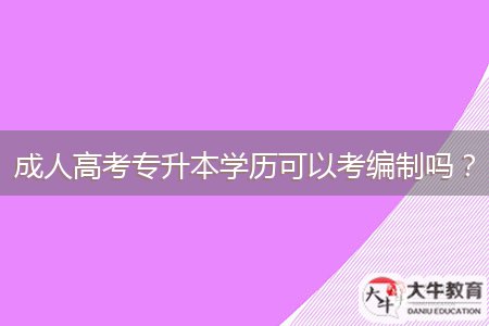 成人高考專升本學(xué)歷可以考編制嗎？