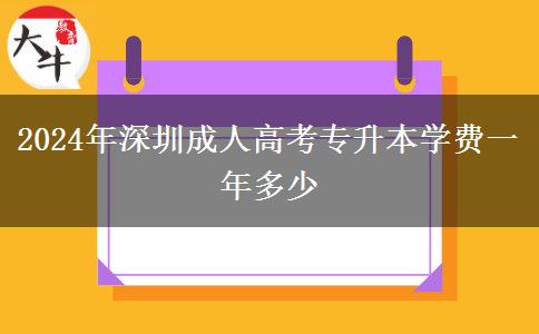 2024年深圳成人高考專升本學費一年多少