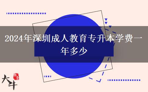 2024年深圳成人教育專升本學費一年多少