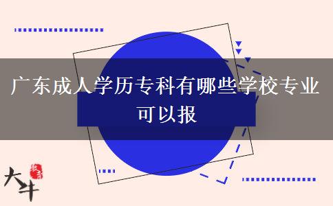 廣東成人學(xué)歷?？朴心男W(xué)校專業(yè)可以報