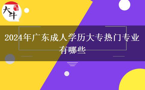 2024年廣東成人學(xué)歷大專熱門專業(yè)有哪些