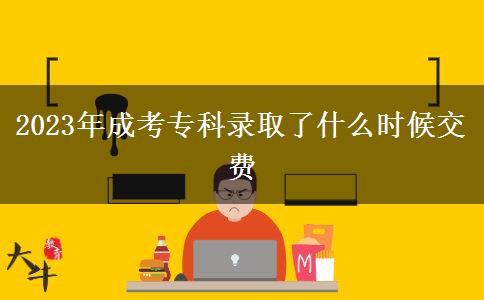 2023年成考?？其浫×耸裁磿r候交費