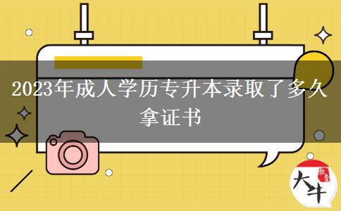 2023年成人學(xué)歷專升本錄取了多久拿證書(shū)